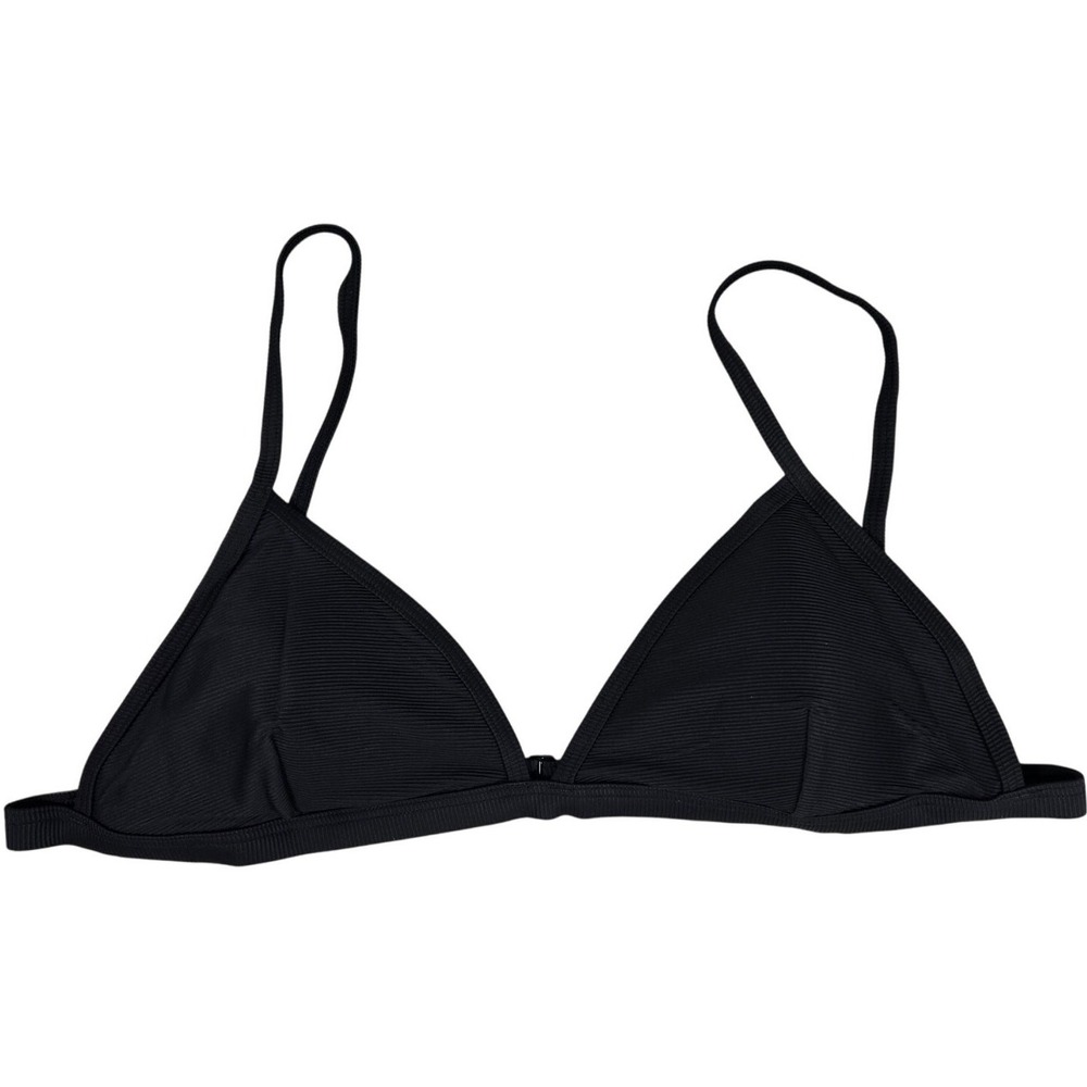 J. Crew Ribbed triangle bikini top in Black 2X‎ NWT